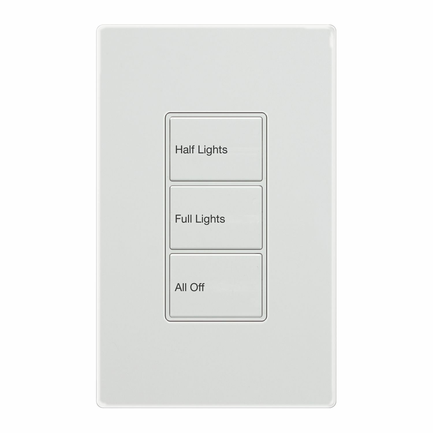 RC-3TLB-Z1D-W Greengate Rectangular Room Controller/DLVP Wallstation, 24 V DC, 3 Switches, On/Off Operation, White