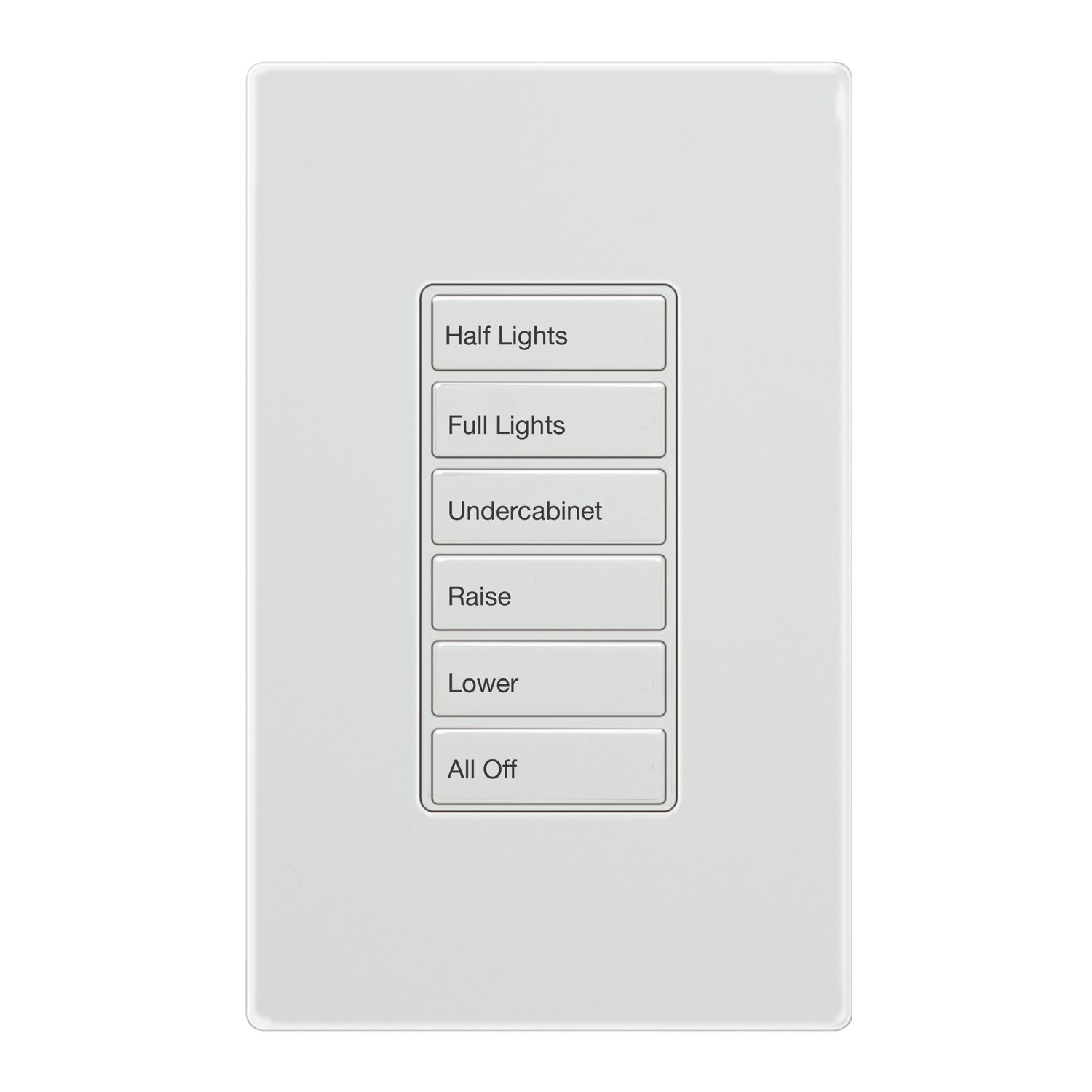 RC-5TSB-OS2-W Greengate Rectangular Room Controller/DLVP Wallstation, 24 V DC, 5 Switches, On/Off Operation, White