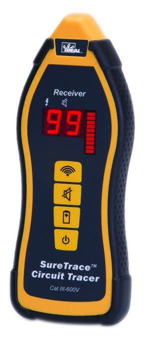 RC-955 SureTrace Circuit Tracer Receiver, For Use With SureTrace 0 to 600 V AC/DC Circuit Tracer, Red LED Display