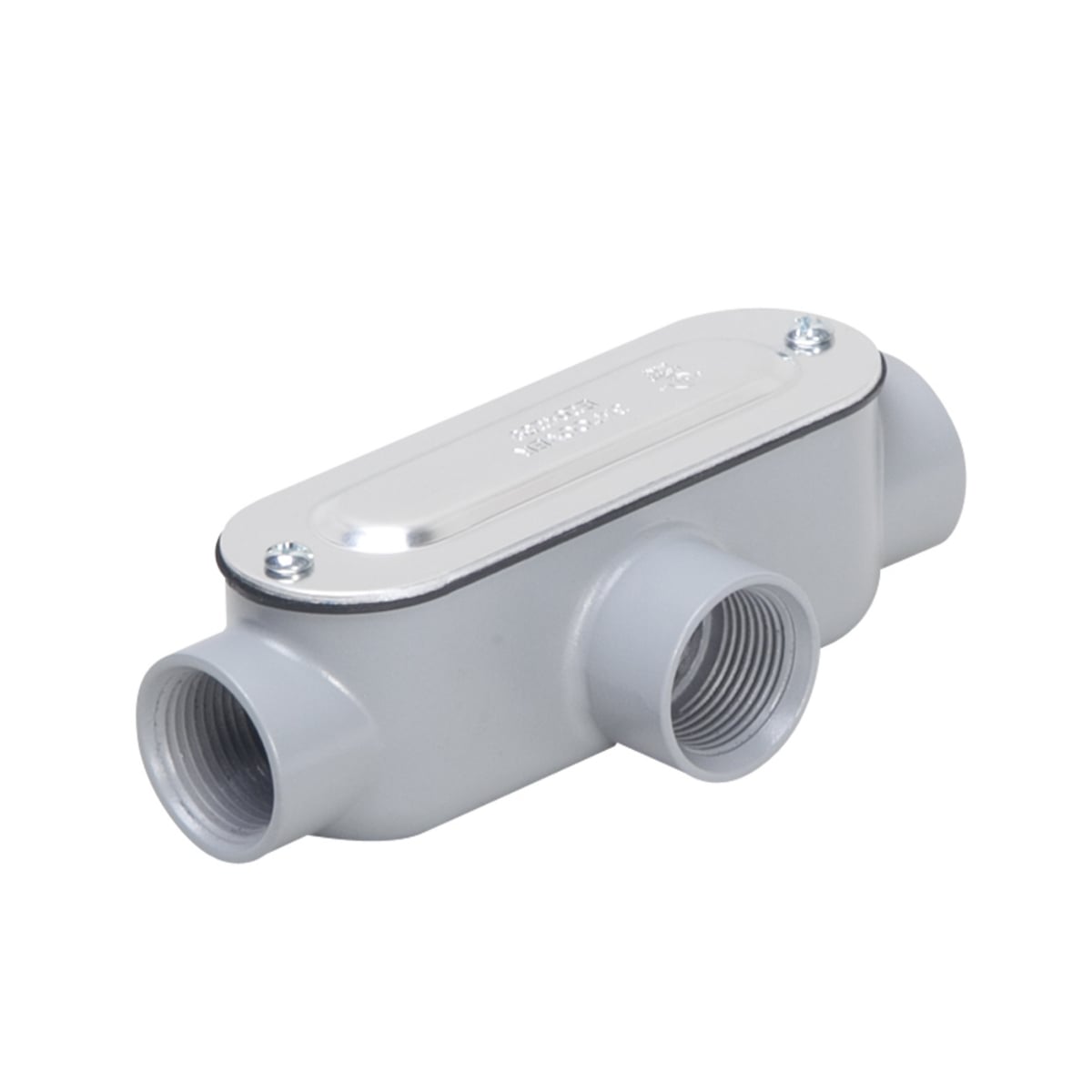 RLT075 Type T Conduit Body With NBR Synthetic Rubber Gasket, 3/4 in Hub, 7.3 cu-in, Die Cast Aluminum, Powder Coated