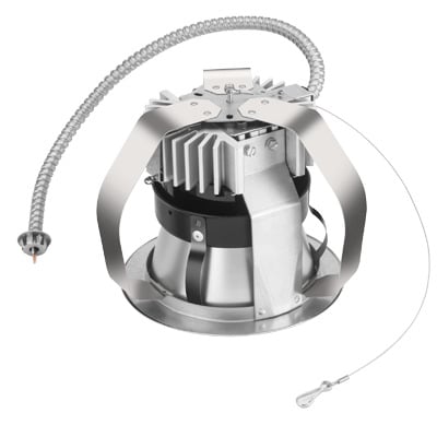 RO6AR Downlight Trim, 5-5/16 in Dia Inside x 7-1/8 in Dia Outside, LED Lamp, For Use With RV6 6 in Non-IC Retrofit Downlight, Aluminum