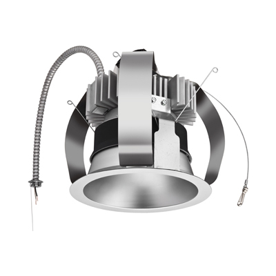 RO8AR Downlight Trim, 7-1/4 in Dia Inside x 9-1/4 in Dia Outside, LED Lamp, For Use With RV8 8 in Non-IC Retrofit Downlight, Aluminum