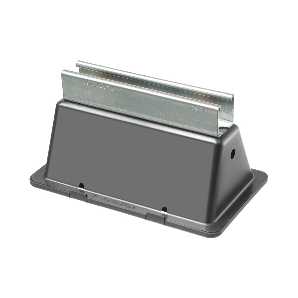 Roof Topper? supports and raises conduit or raceway 4" off the roof surface. Made of 100% UV resistant recycled material. Supports up to 2000lbs. 9" strut. Comes with base cover.
