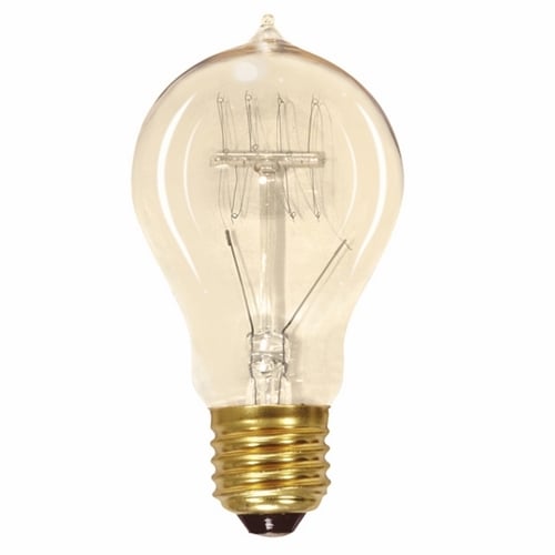 S2411 Decorative Dimmable Vintage Incandescent Lamp, 25 W, E26 Incandescent Lamp, A19 Shape, 50 Lumens Initial