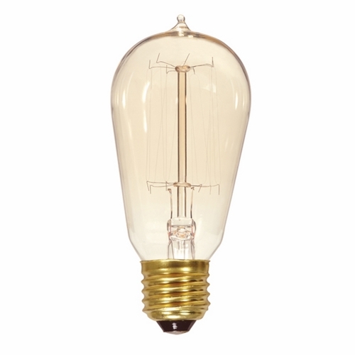 S2413 Decorative Dimmable Vintage Incandescent Lamp, 40 W, E26 Incandescent Lamp, ST19 Shape, 135 Lumens Initial
