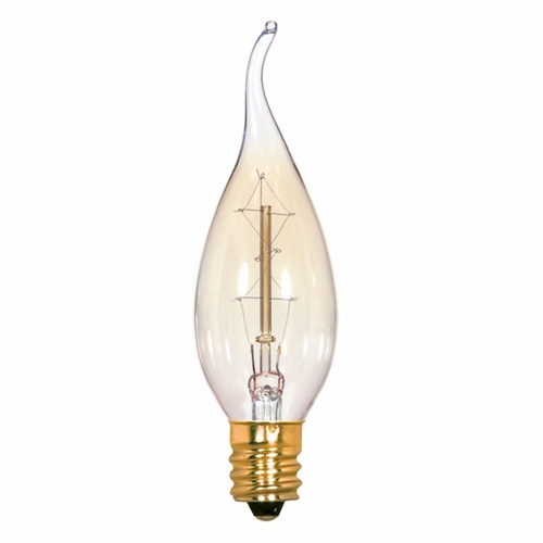 S2418 Decorative Dimmable Vintage Incandescent Lamp, 25 W, E12 Incandescent Lamp, CA8 Shape, 45 Lumens Initial