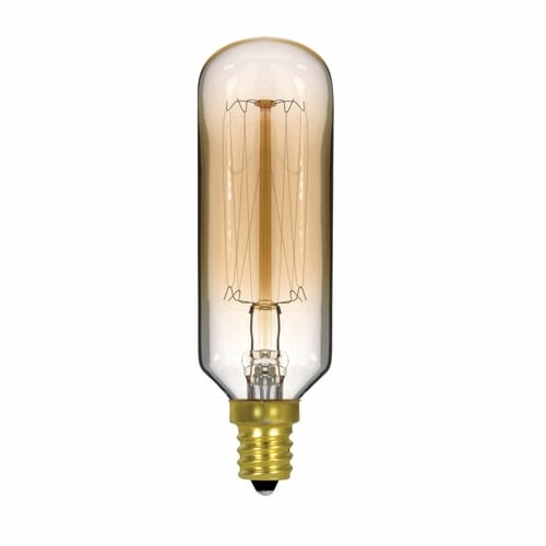 S2420 Decorative Dimmable Vintage Incandescent Lamp, 40 W, E12 Incandescent Lamp, T9 Shape, 20 Lumens Initial