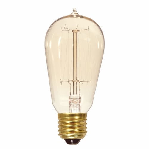 S2423 Decorative Dimmable Vintage Incandescent Lamp, 60 W, E26 Incandescent Lamp, ST19 Shape, 240 Lumens Initial