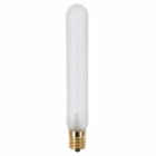 Incandescent Tubular Lamp, Designation: 25T6 1/2N/F, 130 V, 25 WTT, T6 1/2 Shape, E17 Intermediate Base, Frosted, C-8 Filament, 1500 HR, Lumens: 170 LM Initial, 5-3/8 IN Length, 13/16 IN Diameter