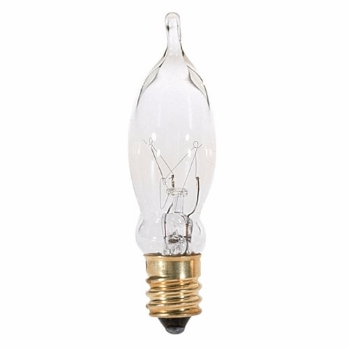 S3241 Decorative Dimmable Incandescent Lamp, 7.5 W, E12 Incandescent Lamp, CA5 Shape, 40 Lumens Initial