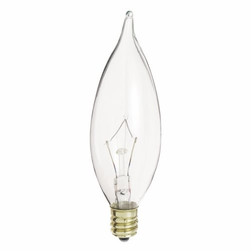 S3275 Decorative Dimmable Incandescent Lamp, 40 W, E12 Incandescent Lamp, CA9.5 Shape, 370 Lumens Initial