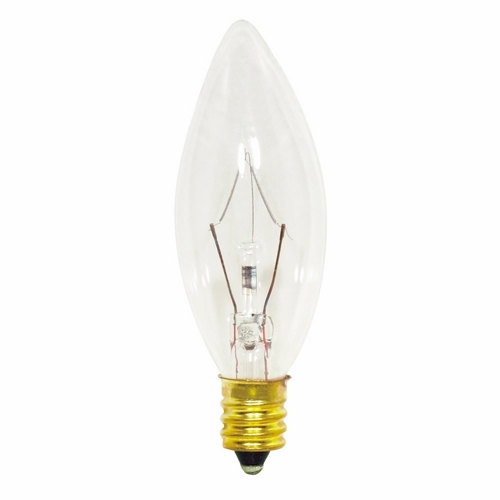 S3347 Decorative Dimmable Incandescent Lamp, 40 W, E12 Incandescent Lamp, B8 Shape, 384 Lumens Initial