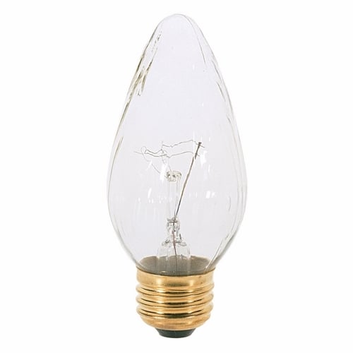 S3364 Decorative Dimmable Incandescent Lamp, 25 W, E26 Incandescent Lamp, F15 Shape, 160 Lumens Initial