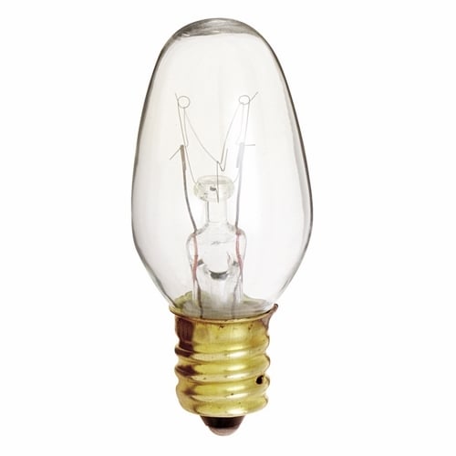 S3680 Dimmable Night and Holiday Light Incandescent Lamp, 4 W, E12 Incandescent Lamp, C7 Shape, 16 Lumens Initial
