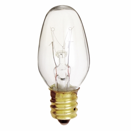 S3691 Dimmable Night and Holiday Light Incandescent Lamp, 7 W, E12 Incandescent Lamp, C7 Shape, 35 Lumens Initial