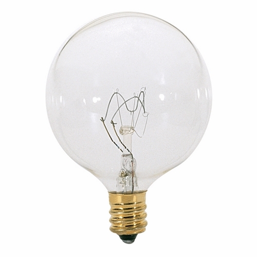 S3823 Decorative Dimmable Globe Incandescent Lamp, 40 W, E12 Incandescent Lamp, G16-1/2 Shape, 384 Lumens Initial