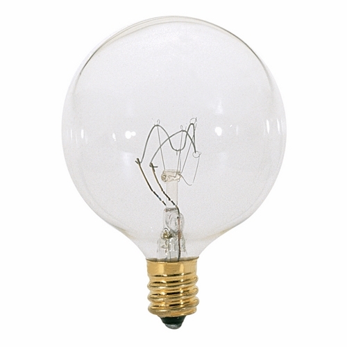 S3831 Decorative Dimmable Globe Incandescent Lamp, 60 W, E12 Incandescent Lamp, G16-1/2 Shape, 672 Lumens Initial