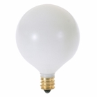 Incandescent Globe Lamp, Designation: 60G16 1/2/W, 120 V, 60 WTT, G16 1/2 Shape, E12 Candelabra Base, Satin White, CC-2V Filament, 1500 HR, Lumens: 630 LM Initial, 3 IN Length, 2-1/16 IN Diameter