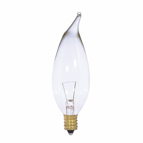 S3867 Decorative Dimmable Incandescent Lamp, 15 W, E12 Incandescent Lamp, CA10 Shape, 150 Lumens Initial