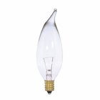 Incandescent Decorative Lamp, Designation: 15CA10/12V, 12 V, 15 WTT, CA10 Shape, E12 Candelabra Base, Clear, CC-2V Filament, 1500 HR, Lumens: 150 LM Initial, 4-1/4 IN Length, 1-1/4 IN Diameter