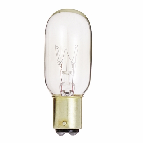 S3909 Dimmable Indicator and Sign Lamp, 25 W, BA15d Incandescent Lamp, T8 Shape, 190 Lumens Initial