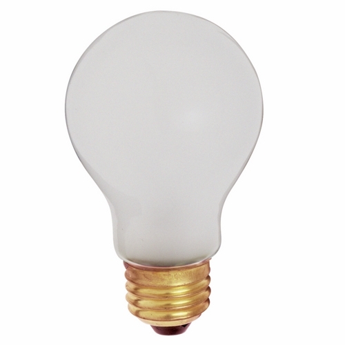 S3927 Coated Dimmable Shatter Proof Incandescent Lamp, 60 W, E26 Incandescent Lamp, A19 Shape, 520 Lumens Initial
