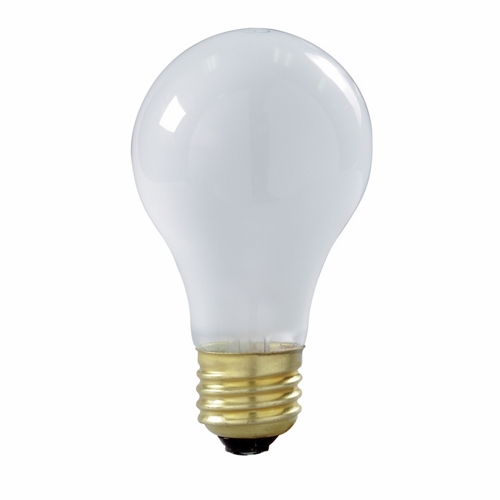 S3929 Coated Dimmable Shatter Proof Incandescent Lamp, 100 W, E26 Incandescent Lamp, A19 Shape, 960 Lumens Initial