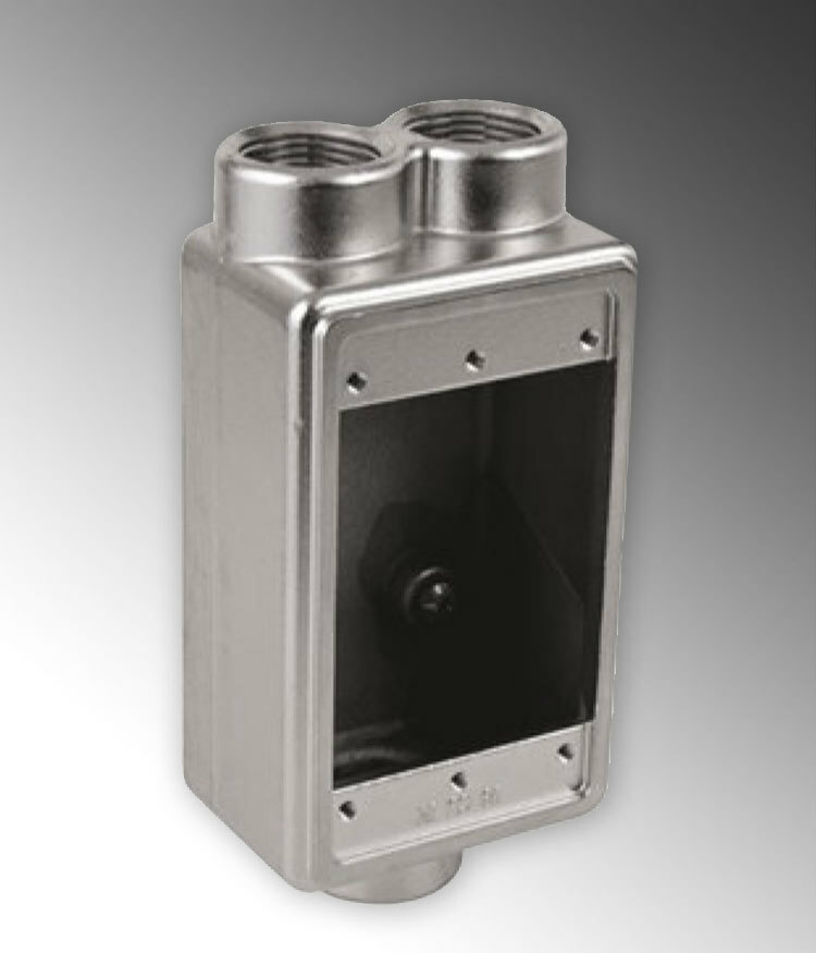 S60700FSCC FSCC Shallow Device Box, 3/4 in Trade, 1 Gangs, 316 Stainless Steel, #4 Polished