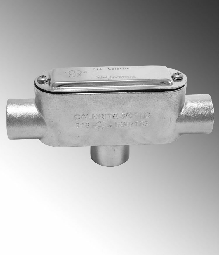 S60700TB00 Type TB Conduit Body, 3/4 in Hub, Form 8, 9 cu-in, 316L Stainless Steel, #4 Polished