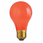 Incandescent General Service Lamp, Designation: 25A/R, 130 V, 25 WTT, A19 Shape, E26 Medium Base, Ceramic Red, C-9 Filament, 1000 HR, Lumens: 15 LM Initial, 4-1/8 IN Length, 2-3/8 IN Diameter