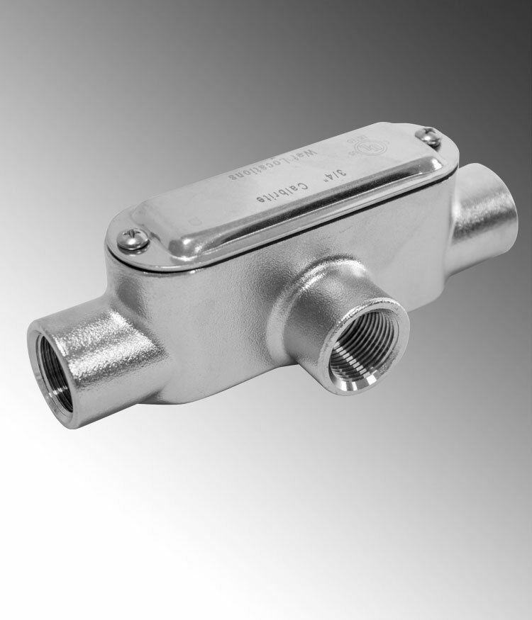 S61500TE00 Type T Conduit Body, 1-1/2 in Hub, 8, 35 cu-in, 316L Stainless Steel, #4 Polished