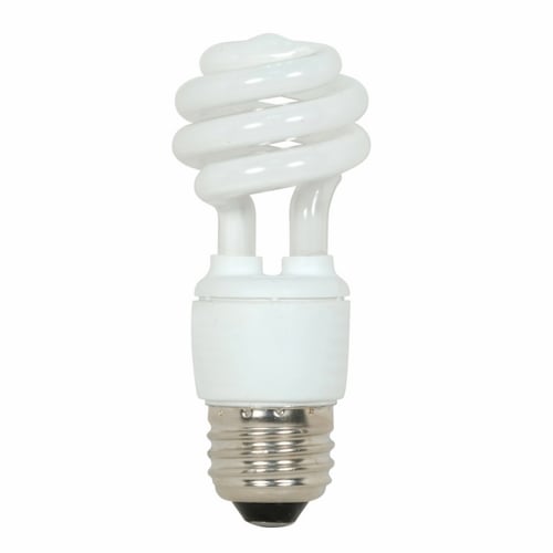 S7212 Compact Fluorescent Lamp, 9 W, E26 Lamp, T2 Mini Spiral Shape, 550 Lumens Initial