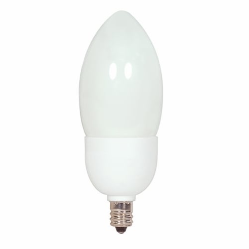 S7318 Decorative Compact Fluorescent Lamp, 7 W, E12 Lamp, Torpedo Shape, 340 Lumens Initial