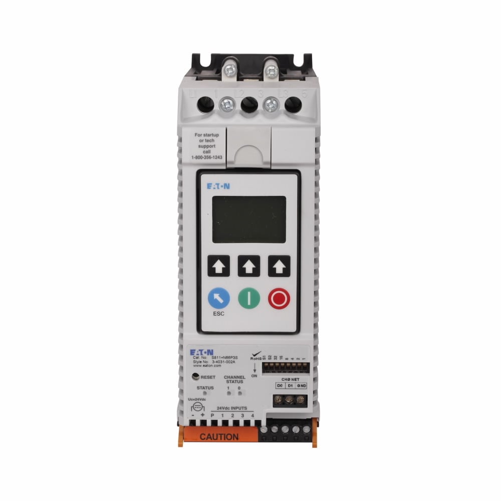 S811+N66P3S N Frame Non-Combination Soft Starter With Digital Interface Module and Heavy Duty Cell, 21.6/26.4 VAC V Coil, 3 Poles