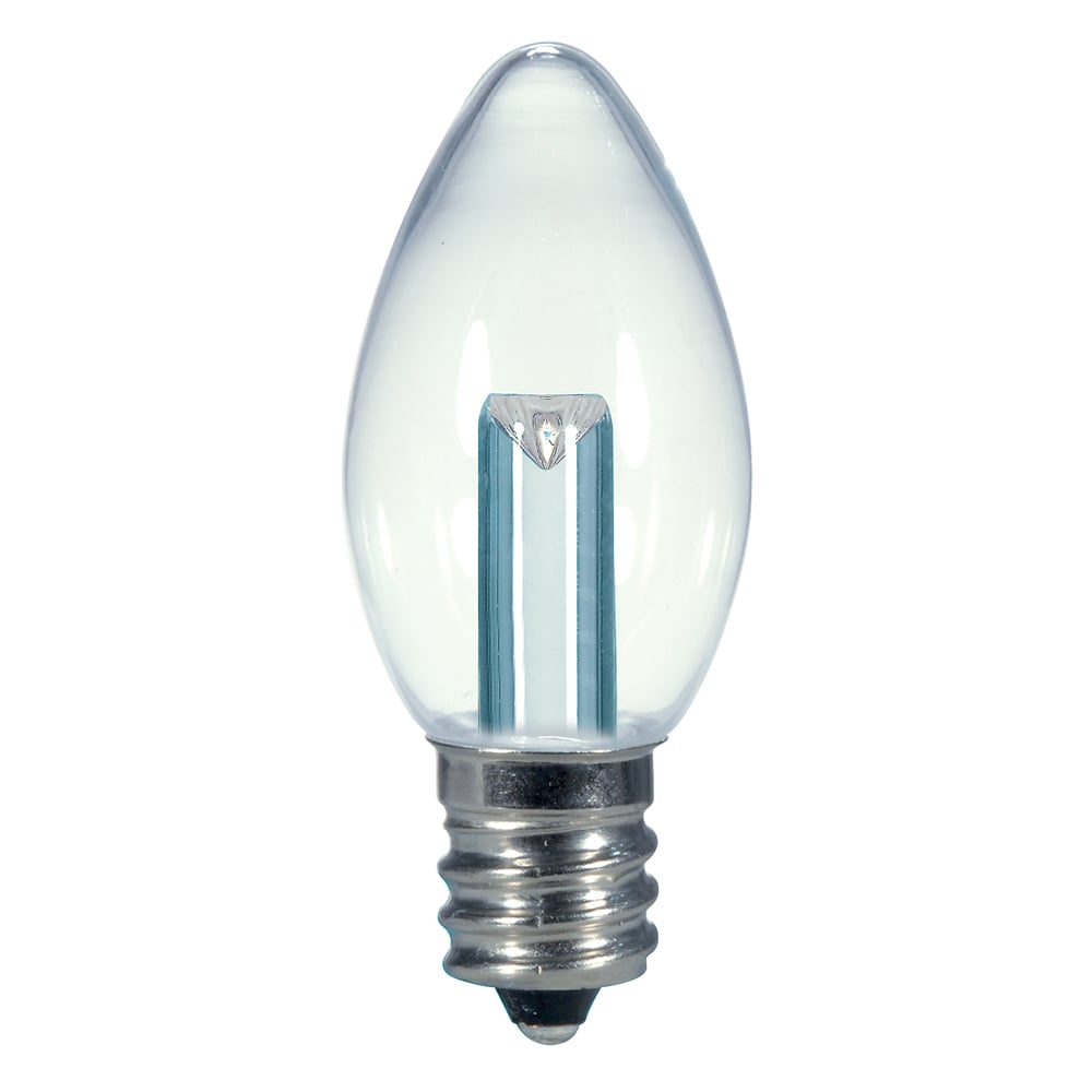 S9156 LED Specialty Lamp, 0.5 W, 15 W Incandescent Equivalent, E12 Lamp Base, C7 Shape, 120 V AC