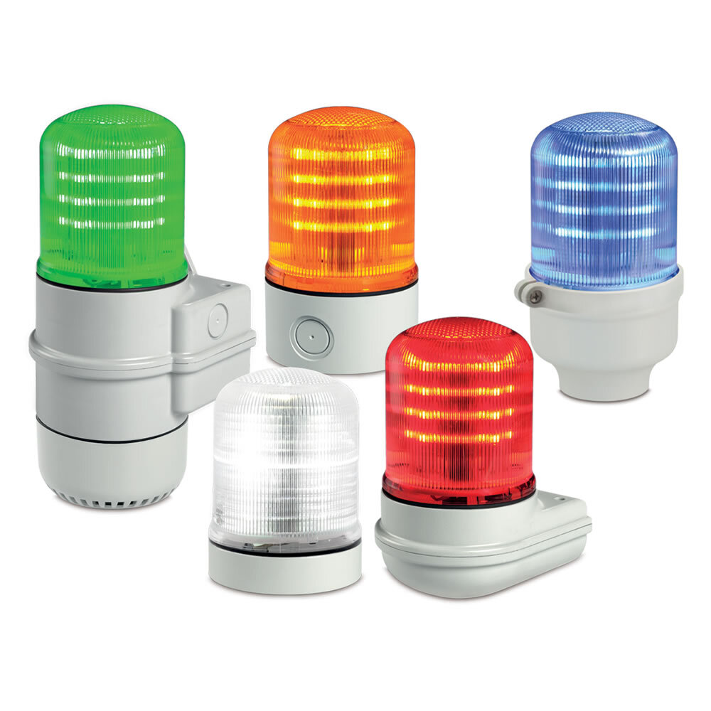 SLM100G StreamLine Low Profile Modular Multi-Functional Beacon, 120 to 240 VAC, 12 to 24 VAC/VDC, LED Lamp, Surface Mount, Green, CE Marked, UL Listed, cULus Listed