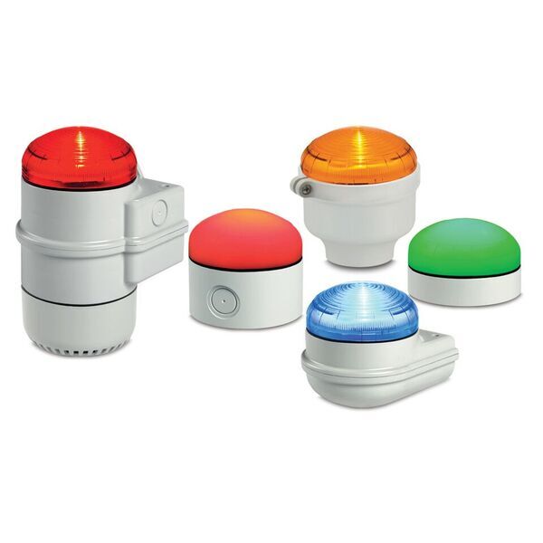 SLM350B StreamLine Low Profile Modular Multi-Functional Beacon, 12 to 24 VAC/VDC, 120 to 240 VAC, LED Lamp, Surface Mount, Blue, UL/cUL/cULus Listed, CE Certified