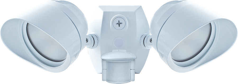 SMSBULLET2X12NW Floodlight Fixture,) LED Lamp, 26 W Fixture, 120 V AC, White Housing
