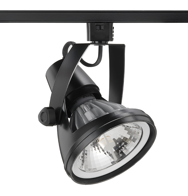 T1038 E26 25W BL Line Voltage Lampholder Track Head With Universal Adapter, Incandescent Lamp, 120 V AC, Gimbal Ring Head