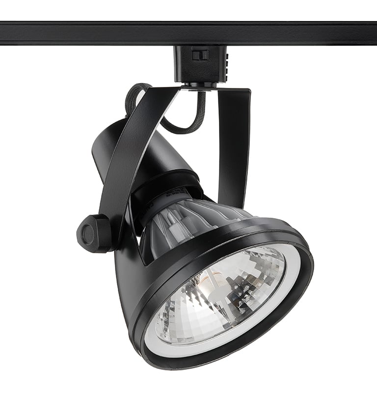 T1038 E26 25W WH Line Voltage Lampholder Track Head With Universal Adapter, Incandescent Lamp, 120 V AC, Gimbal Ring Head