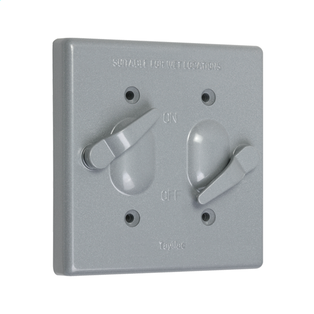 TC200S Flat Weatherproof Outlet Box Cover, Toggle Switch, Die Cast Metal