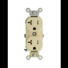 20A-125V 2-Pole 3-Wire Tamper Resistant Duplex Receptacle Side Wired Self Grounding Commercial Grade - Ivory