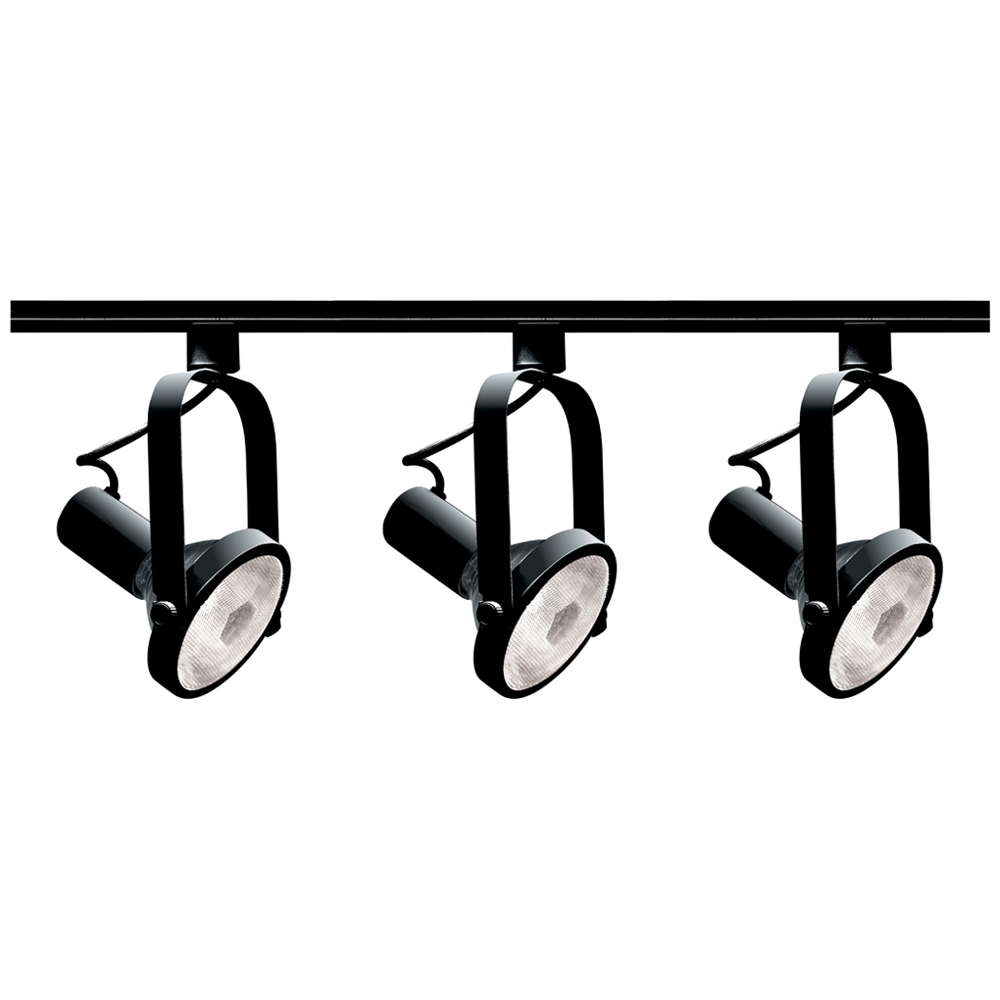 TK317 Transitional Track Lighting Kit, Incandescent Lamp, 75 W Fixture, 120 V AC, Gimbal Ring Head, 10-1/2 in Max Extension