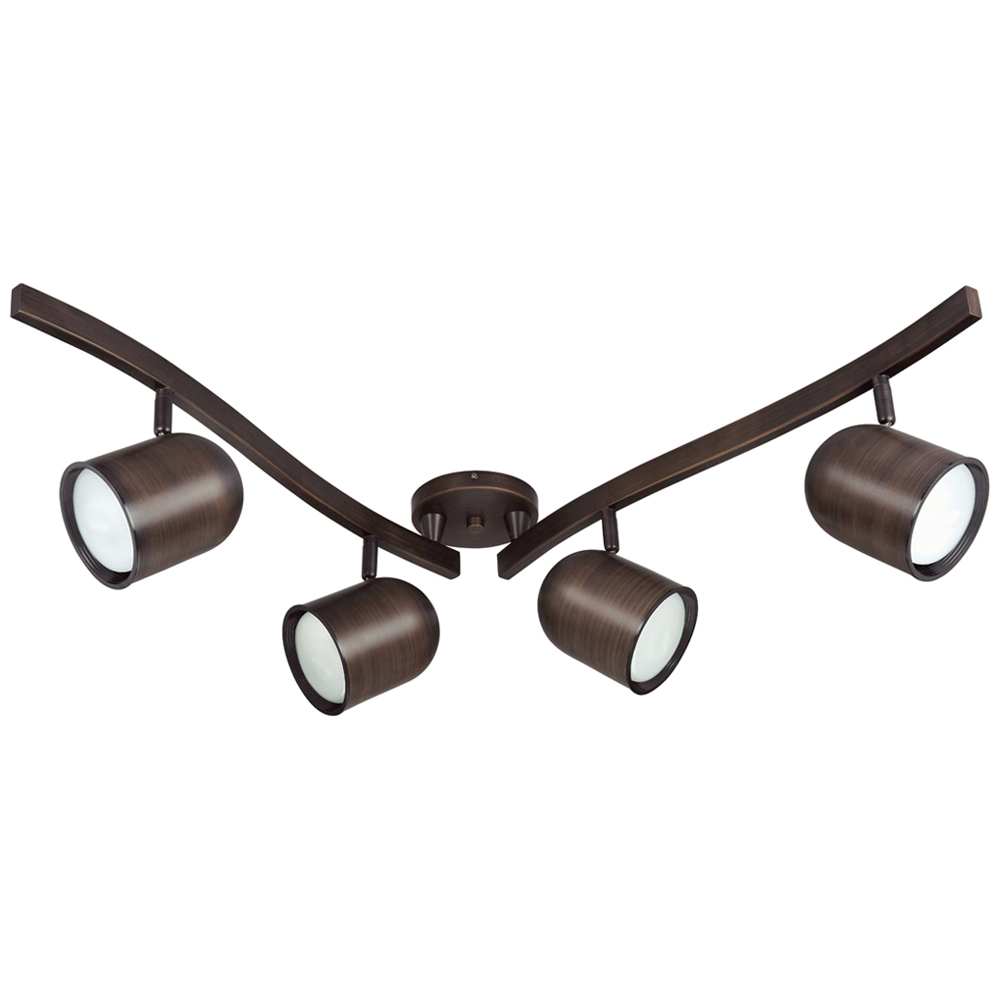 TK381 Transitional Track Lighting Kit, Fluorescent Lamp, 15 W Fixture, 120 VAC, Bullet Swivel Head, 11 in Maximum Extension