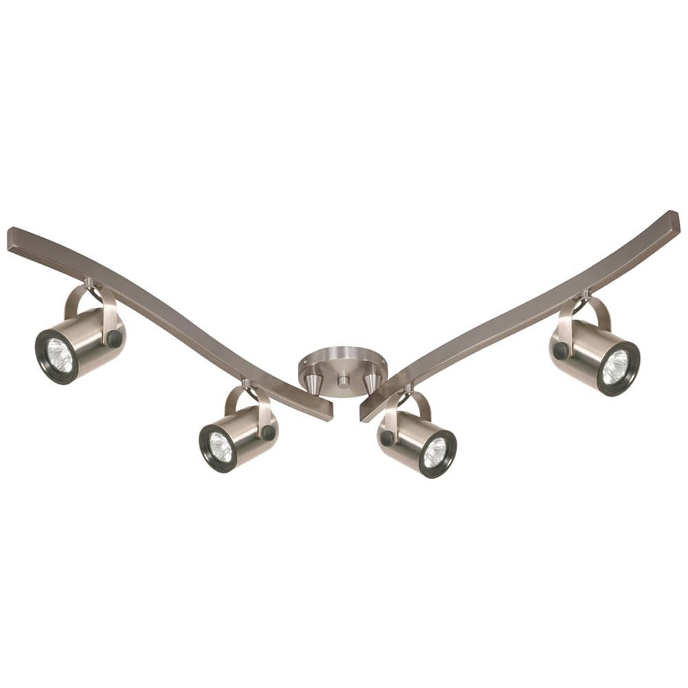 TK384-2 Contemporary Track Light Fixture Kit, Halogen Lamp, 120 V, Adjustable Swivel Head, 1-2 in Max Extension