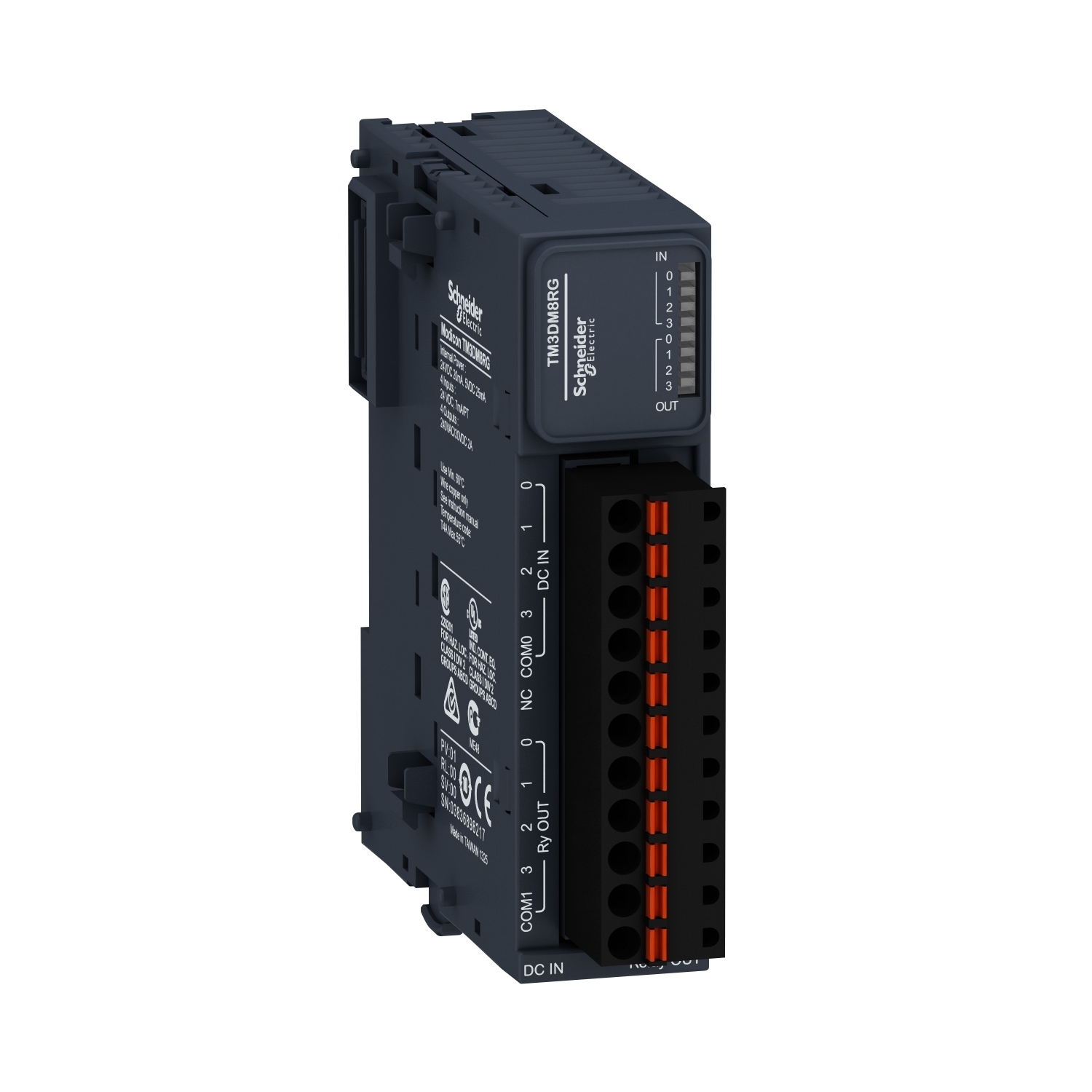TM3DM8RG Modicon Discrete I/O Module, 8 Inputs, 8 Outputs, 7 mA Signal Range