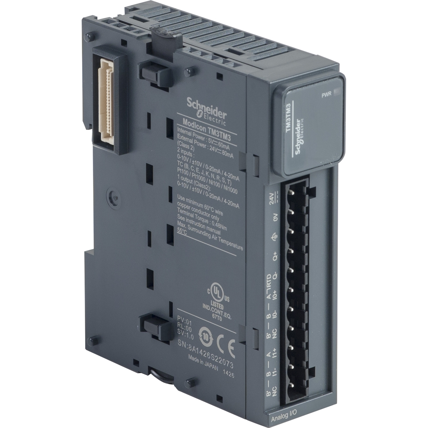 TM3TM3 Modicon Analog I/O Module, 2 Inputs, 1 Output, 16 bit Resolution