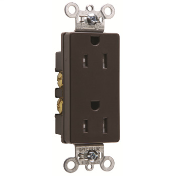 TR26252 15 Amp 125V Spec-Grade Decorator Duplex Receptacle, Back and Side Wire, Brown