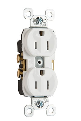 TR5252I 15 Amp 125V Spec-Grade Duplex Receptacle, Back and Side Wire, Ivory