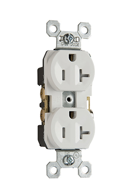 TR5352I 20 Amp 125V Duplex Receptacle, Back and Side Wire, Ivory